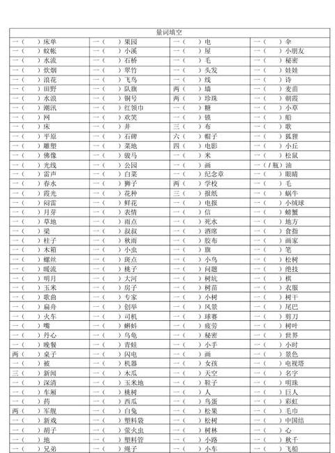 风筝填空量词全解析